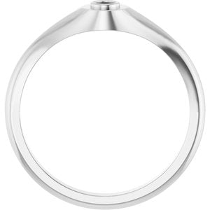 14K White Gold 2.5 mm Round Bezel-Set Ring Mounting – image 4