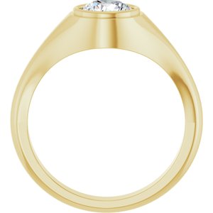 10K Yellow Gold 7 mm Round Bezel-Set Ring Mounting – image 3