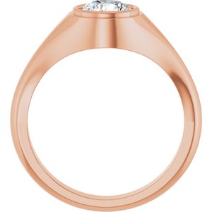14K Rose Gold 7 mm Round Bezel-Set Ring Mounting – image 3