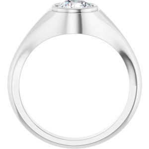 14K White Gold 7 mm Round Bezel-Set Ring Mounting – image 3