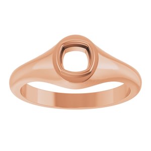 18K Rose Gold 5x5 mm Cushion Bezel-Set Ring Mounting – image 6