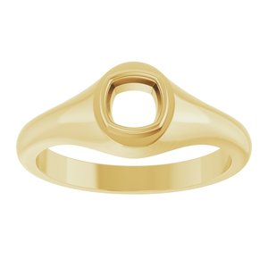 18K Yellow Gold 5x5 mm Cushion Bezel-Set Ring Mounting – image 6