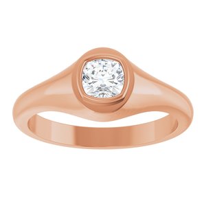 14K Rose Gold 5x5 mm Cushion Bezel-Set Ring Mounting – image 5