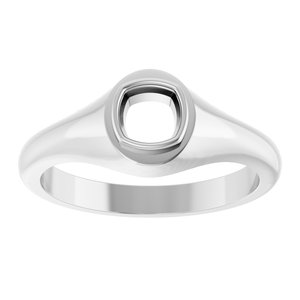 Platinum 5x5 mm Cushion Bezel-Set Ring Mounting – image 6