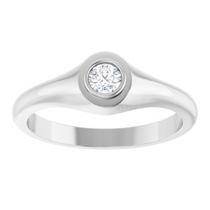 18K White Gold 3.75 mm Round Bezel-Set Ring Mounting – image 5
