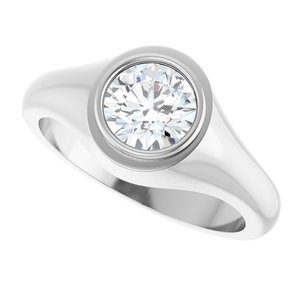 Continuum Sterling Silver 7 mm Round Bezel-Set Ring Mounting – image 8