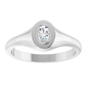 18K White Gold 5x3 mm Elongated Cushion Bezel-Set Ring Mounting – image 5