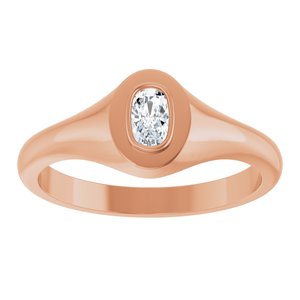 14K Rose Gold 5x3 mm Elongated Cushion Bezel-Set Ring Mounting – image 5