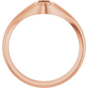 10K Rose Gold 5x3 mm Elongated Cushion Bezel-Set Ring Mounting – image 4