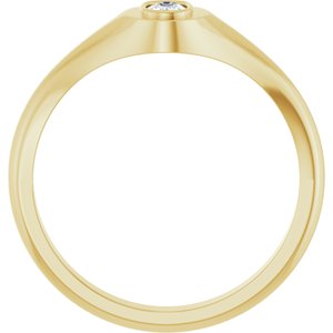 14K Yellow Gold 5x3 mm Elongated Cushion Bezel-Set Ring Mounting – image 3
