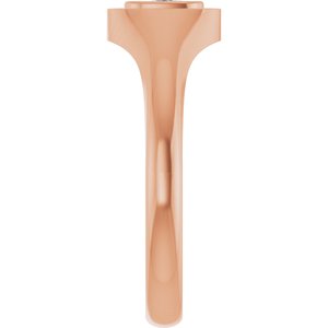 10K Rose Gold 5x3 mm Elongated Cushion Bezel-Set Ring Mounting – image 7