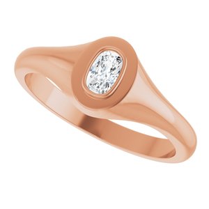 10K Rose Gold 5x3 mm Elongated Cushion Bezel-Set Ring Mounting – image 8