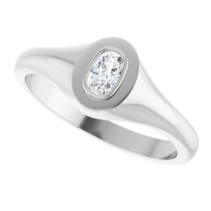 14K X1 White Gold 5x3 mm Elongated Cushion Bezel-Set Ring Mounting – image 8