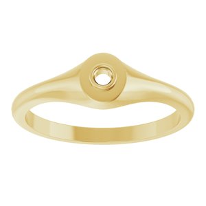 10K Yellow Gold 2.25 mm Round Bezel-Set Ring Mounting – image 6