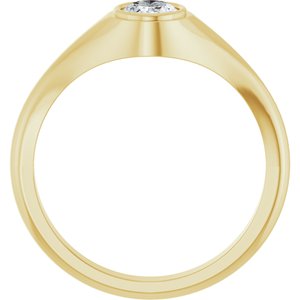 14K Yellow Gold 7x5 mm Oval Bezel-Set Ring Mounting – image 3
