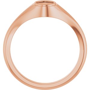 14K Rose Gold 7x5 mm Oval Bezel-Set Ring Mounting – image 4