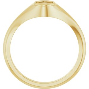 18K Yellow Gold 7x5 mm Oval Bezel-Set Ring Mounting – image 4
