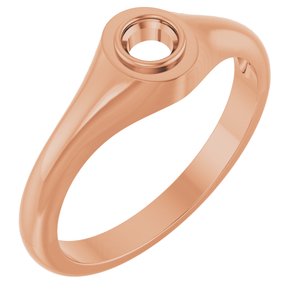14K Rose Gold 3.75 mm Round Bezel-Set Ring Mounting – image 2
