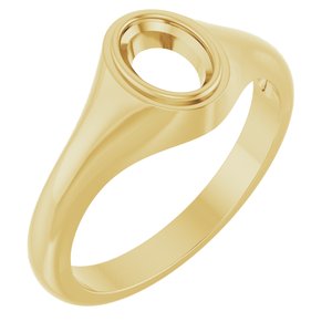 18K Yellow Gold 7x5 mm Oval Bezel-Set Ring Mounting – image 2
