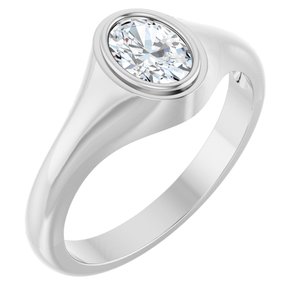 Continuum Sterling Silver 7x5 mm Oval Bezel-Set Ring Mounting