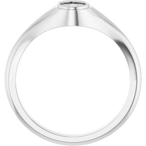 18K White Gold 6.5x4.5 mm Oval Bezel-Set Ring Mounting – image 4