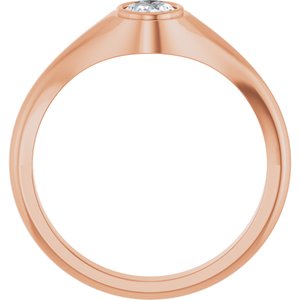 18K Rose Gold 6.5x4.5 mm Oval Bezel-Set Ring Mounting – image 3