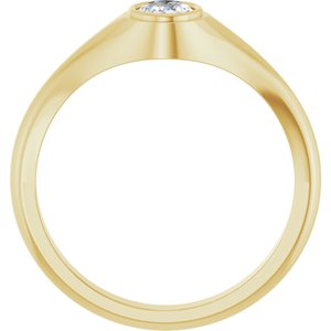 10K Yellow Gold 6.5x4.5 mm Oval Bezel-Set Ring Mounting – image 3