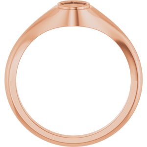 14K Rose Gold 6.5x4.5 mm Oval Bezel-Set Ring Mounting – image 4