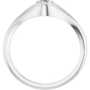 14K X1 White Gold 6.5x4.5 mm Oval Bezel-Set Ring Mounting – image 3