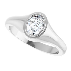 Platinum 7x5 mm Oval Bezel-Set Ring Mounting – image 8