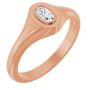 10K Rose Gold 5x3 mm Elongated Cushion Bezel-Set Ring Mounting