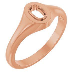 14K Rose Gold 5x3 mm Elongated Cushion Bezel-Set Ring Mounting – image 2