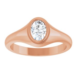 10K Rose Gold 7x5 mm Oval Bezel-Set Ring Mounting – image 5