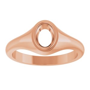 10K Rose Gold 7x5 mm Oval Bezel-Set Ring Mounting – image 6