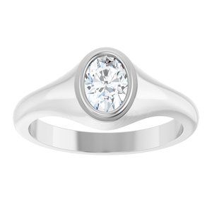Continuum Sterling Silver 7x5 mm Oval Bezel-Set Ring Mounting – image 5