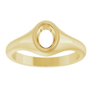 18K Yellow Gold 7x5 mm Oval Bezel-Set Ring Mounting – image 6