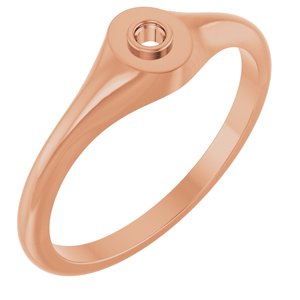 10K Rose Gold 2 mm Round Bezel-Set Ring Mounting – image 2