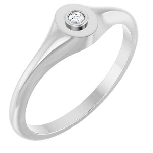 18K White Gold 2 mm Round Bezel-Set Ring Mounting