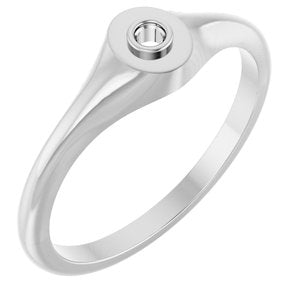 10K White Gold 2 mm Round Bezel-Set Ring Mounting – image 2