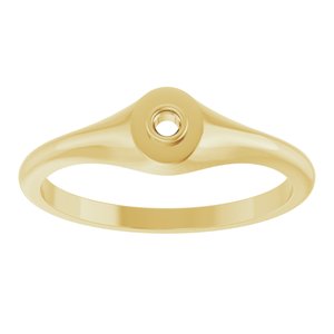 18K Yellow Gold 2 mm Round Bezel-Set Ring Mounting – image 6