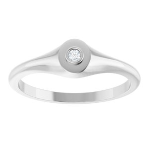 14K White Gold 2 mm Round Bezel-Set Ring Mounting – image 5