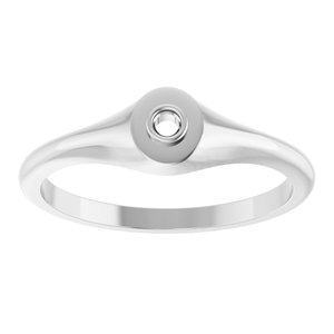 18K White Gold 2 mm Round Bezel-Set Ring Mounting – image 6