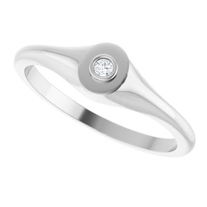 14K X1 White Gold 2 mm Round Bezel-Set Ring Mounting – image 8