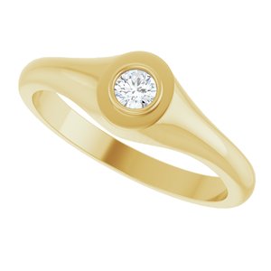 10K Yellow Gold 3.4 mm Round Bezel-Set Ring Mounting – image 8