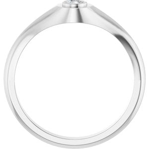 18K White Gold 3.2 mm Round Bezel-Set Ring Mounting – image 3