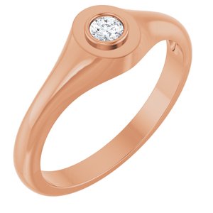 14K Rose Gold 3.2 mm Round Bezel-Set Ring Mounting