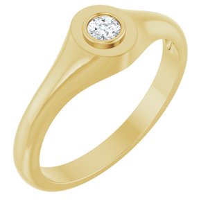 18K Yellow Gold 3.2 mm Round Bezel-Set Ring Mounting