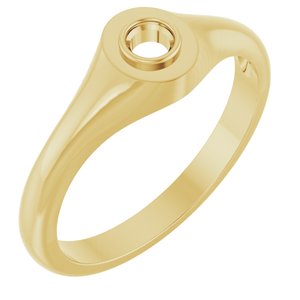 18K Yellow Gold 3.2 mm Round Bezel-Set Ring Mounting – image 2