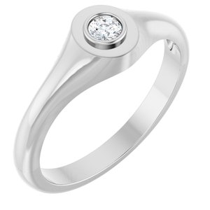 Continuum Sterling Silver 3.2 mm Round Bezel-Set Ring Mounting