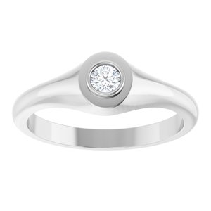 Continuum Sterling Silver 3.4 mm Round Bezel-Set Ring Mounting – image 5